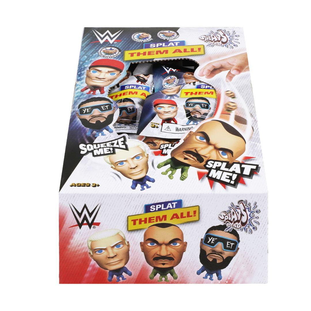 (2 pack) WWE: Mini Splats Head. Collect The 12 Different Wrestlers. Stretchy Action Figures, Ages 4 and Up.