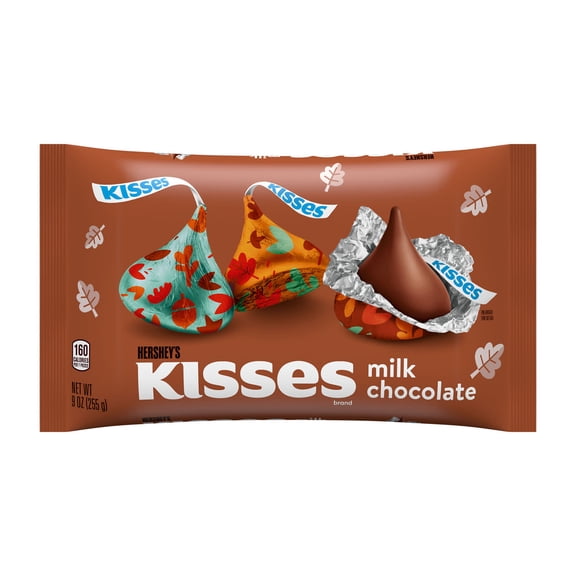 Hershey's Kisses Milk Chocolate, Fall Candy Bag, 9 oz