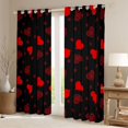 thumbnail image 2 of jejeloiu Chic Loves Print Black Out Curtains,Bohemian Hearts Print Curtains Pack of 2 (42x63 Each),Red Black Bedroom Curtains For Kids,Breathable Home Decor, 2 of 6
