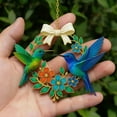thumbnail image 3 of Rirozkan Hummingbird Wreath, Floral and Bird Hanging Pendant Decor, Metal Garden and Window Ornament, Colorful Spring Hanging Art, for Front Door and Porch Decoration, 3 of 3