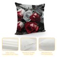thumbnail image 4 of HENGT Black and Red Rose Flower Throw Pillow Covers Cushion Decorative Square Pillow Cases for Couch Sofa Bed, 4 of 5