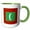 Green/White, variant on 3drose, Photo of Maldives Flag Button, 11oz Two-tone Blue Mug