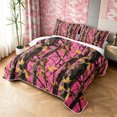 thumbnail image 3 of Manfei Abstract Camouflage Twin Quilt Set, Countryside Camo Twin Coverlet Set, Hot Pink, 2 Pieces, 1 Bedspread and 1 Pillowcase, 3 of 7