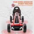 thumbnail image 2 of KFFKFF Kart à Pédales 4 Roues Jouet pour Enfants Siège Réglable Frein à Main Rouge, 2 of 9