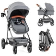 thumbnail image 1 of INFANS Poussette pour Bébé Convertible 2 en 1 à Assise Haute, Landau Réversible pour Nouveau-Né, Poussette Pliable avec Auvent Ajustable, Structure en Aluminium, Harnais à 5 Points pour Nourrisson et Tout-Petit, 1 of 9