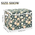thumbnail image 3 of Pink Cute Flower Large Storage Bins with Linen Collapsible Lid Storage Box 16.7 x 12.6 x 11.8in, 3 of 7