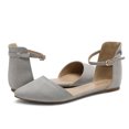 thumbnail image 2 of Dream Pairs Women's Casual Flats Shoes Pointed Toe Wedding Flat Shoes Adjustable Ankle Strap Flats for Women Flapointed-Ankle Grey 10, 2 of 3