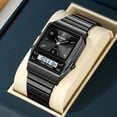 thumbnail image 3 of Women's Vintage Digital Watch with Clear Display, Stainless Steel Strap, Alarm and Stopwatch Functions for Daily Casual Wear, 3 of 5
