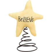 The Bridge Collection 6.5" 'Believe' Star Tree Topper - Christmas Tree Topper - Star Topper for Tree