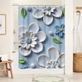 thumbnail image 4 of Tarmeek Floral Shower Curtain 90x180cm Polyester Waterproof Bath Curtain Washable Quick Dry Mildew Resistant Bathroom Accessory for Tub Hotel, 4 of 7