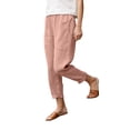 thumbnail image 2 of Elastic Waist Women Casual Pants Capri Ankle Trousers, 2 of 5