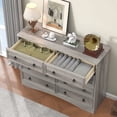 thumbnail image 5 of VVFLU Farmhouse 8 Drawer Dresser for Bedroom, 47.3" Wide Dresser Drawers with Storage, Rustic Wooden Chest of Drawers for Bedroom, Hallway, Gray, 5 of 9