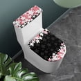 thumbnail image 3 of HELLHERO Universal Polyester Toilet Cover Set, Stretchy Fabric Reusable Toilet Cover for Modern Bathrooms Cherry Blossom, 3 of 7