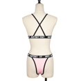 thumbnail image 4 of Gibobby Lencería sexy para mujer Conjunto de ropa interior con letras Lencería Vendaje Ropa de dormir Corsé Mujeres Hollow(Rosa, M), 4 of 5
