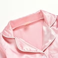 thumbnail image 5 of LYHaoo Little Girls Pajama Set Satin Silky Cute Long Sleeve Shirts and Pants Outfit 2 Piece Satin Slpeepwear Set 12-24 Months(Pink), 5 of 6