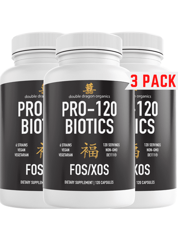Probiotics for Men & Women with FOS XOS DE111, 120 Capsules (3 Pack)
