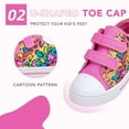 thumbnail image 3 of FUNCOO PLUS Kids Sneakers Toddler Girls Canvas Shoes with Hook and Loops, Butterfly, Size 1, 3 of 5