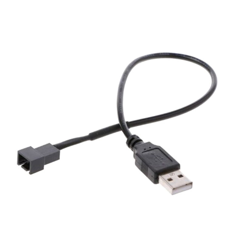 Black usb male to 4-pin connector adapter cable 5v pc fan - Walmart.com