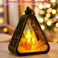 thumbnail image 6 of Yucurem Christmas Hanging Triangle Lantern with LED Lights, Light Up Christmas Theme Night Light for Christmas Tree & Home Decor Gifts (Bronze Elk), 6 of 9