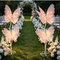 thumbnail image 6 of 3D Lighted Butterfly Garden Decoration with LED Lights, Light Pink, Outdoor Wedding Garden Ornament, 6 of 6