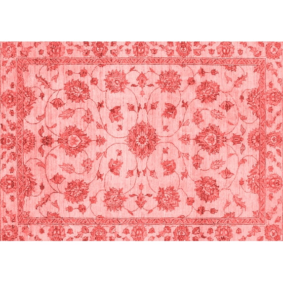 Ahgly Company Indoor Rectangle Abstract Red Modern Area Rugs, 4' x 6'