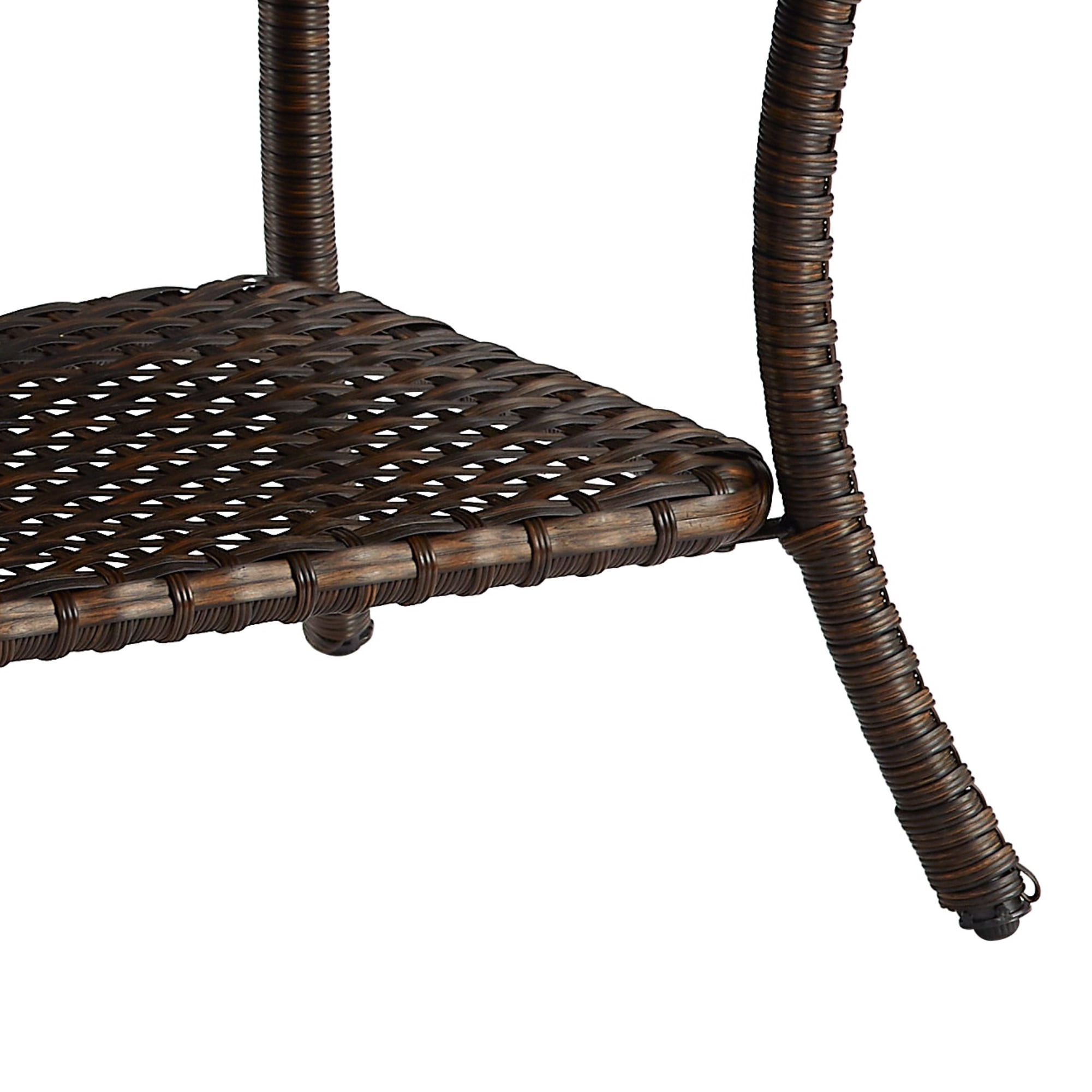 PARKWELL Outdoor Wicker Coffee Table Full Wicker Table Top Rattan Patio Coffee Table, Brown