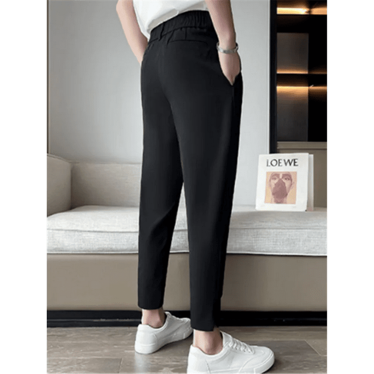 Elegant Casual Blazer Pants Men Korean Fashion Slim Formal
