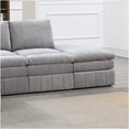 thumbnail image 4 of Grey Modular Sectional Sofa Set 5pc - Contemporary Fabric Upholstery with Plush Seating and Ottomans, 4 of 9
