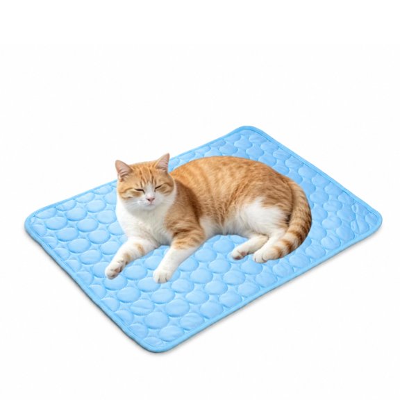 Pet Cooling Mat for Cats, Ice Silk Breathable Anti-Slip Pad, Portable Dog Cooling Mat for Indoor Outdoor Use