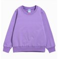 thumbnail image 2 of Ulanda Kids Boys Girls Crewneck Sweatshirts Cotton Casual Solid T-Shirt Pullover Tops Long Sleeve Sport Jumper (Purple, 6-7 Years), 2 of 4