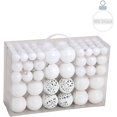thumbnail image 1 of Christmas Tree Balls Set In 10 Christmas Colors - 100 Christmas Balls White Made Of Plastic - White- Christmas Tree Decorations & Christmas Tree Decorations, 1 of 4
