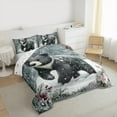 thumbnail image 3 of Homewish Kawaii Jungle Bear Bedding Comforter Set, Cute Cartoon Wildlife Twin Comforter Sets, Winter Christmas Theme Reversible Bedding Set, Lightweight Room Decor, 2 Pieces, 3 of 8