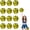 Black Yellow, variant on 12 Pcs pom poms Cheer,pom poms Cheerleading with Finger Holes Metallic Foil Cheer Pom Pomsfor Dance, Matches (Black Red Silver)