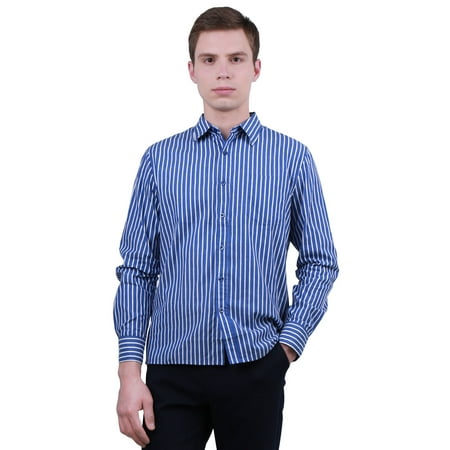 dress striped vertical navy sleeve cotton button shirt down