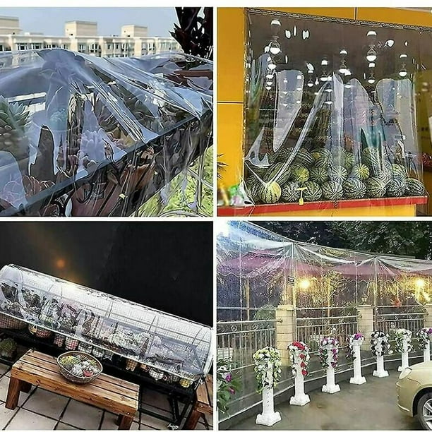 Lona Transparente Impermeable 2x1 Metros - Con Ojales, Para Cubrir Piscinas, Coche, Camping Y Más