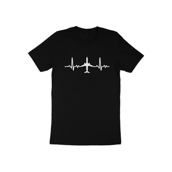 Airplane Airliner Plane Pilot Heartbeat Design Aviation Gift T-Shirt Flying Airplane Birthday Holiday Travel Presents Men Women Kids Tshirt