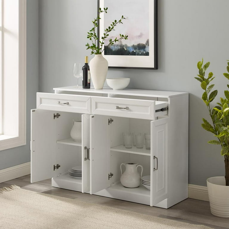Crosley Furniture Stanton Traditional MDF Wood Sideboard in White