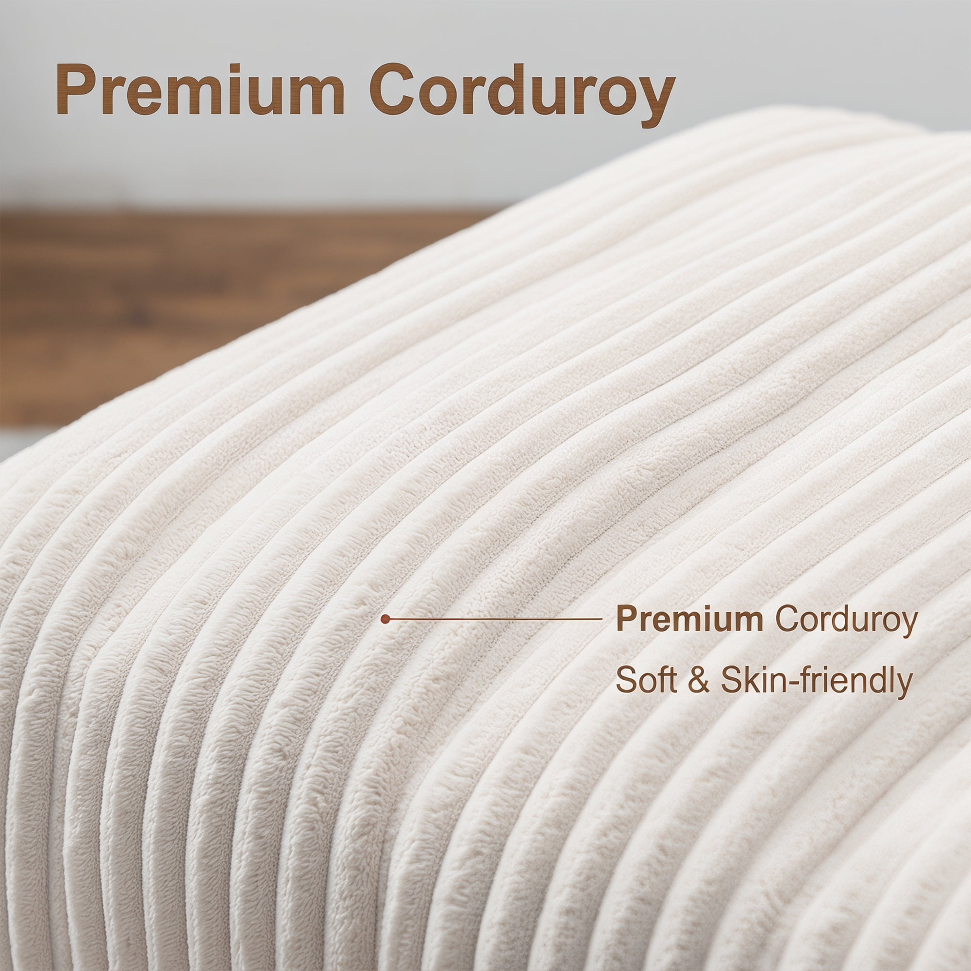 Corduroy Sofa Ottoman,High-Density Foam, Solid Wood Frame, Cloud-Like Comfort