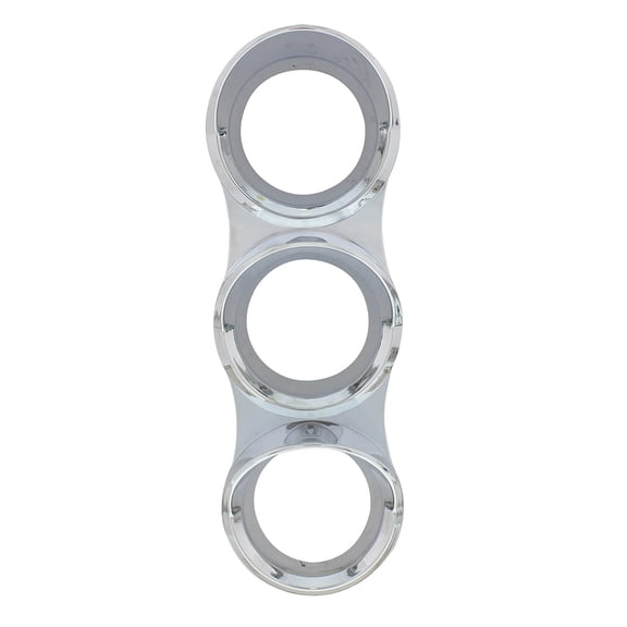 Chrome Small 3-Gauge Plastic Bezel with Visor fits Mack Trucks