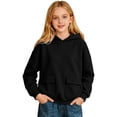 thumbnail image 2 of SOFTCCLO Girls Hoodies Solid Color Loose Versatile Pullover Hoodie Top Fall Winter Hoodies for Girls Size 3-4Y, 2 of 3