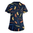thumbnail image 4 of Garbnen Scrubs for Women Tops Mardi Gras Stretch V Neck Short Sleeve Workwear Nurse Uniforms with Pocket Carnival Fat Tuesday Top Shirt for Woman S-5xl, 4 of 4