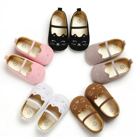 

Baby Girls Cute Cat Print Anti-Slip Princess Shoes Casual Sneakers Soft Soled Shoes