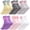 Pink, White, Gray, Purple, Yellow, variant on Bocaoying Girl Cotton Athletic Crew Socks, Retro Stripe Patterns, 8 Pairs, Ages 3-12