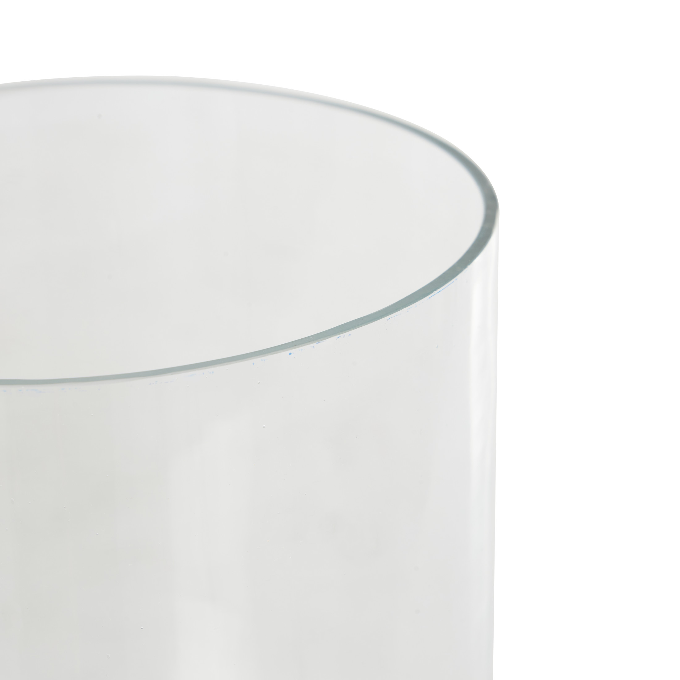 DecMode Glass Wide Candle Holder with Elevated Base