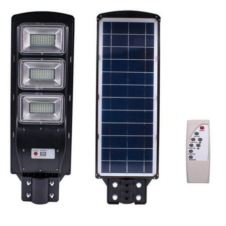 

90/60/30W LED Solar Street Light Radar PIR Motion Sensor Wall Timing Lamp+Remote