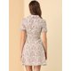 thumbnail image 5 of Vestido camisero floral vintage de gasa Allegra K con botones y manga corta Rosa S, 5 of 6