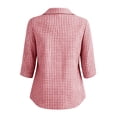 thumbnail image 5 of Women's Collar Button Quarter Sleeve Blouse, Casual Fashion Top, 5 of 6