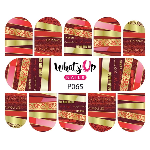 Whats Up Nails P065 Revealing Ribbons Water Decal Sliders for Nail Art Design