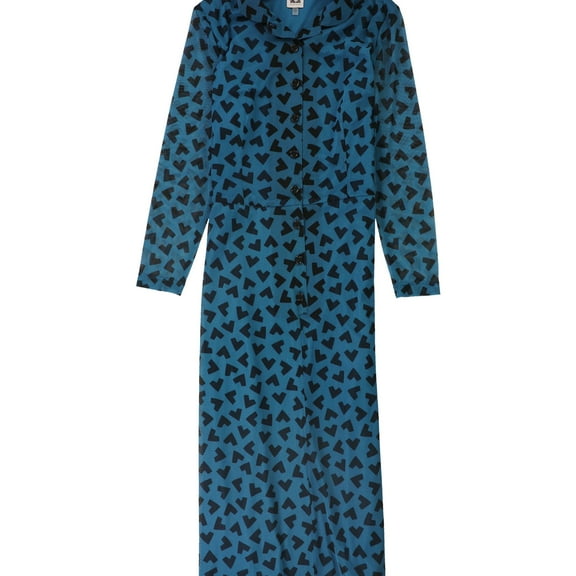 Anne Klein Womens Mesh A-line Shirt Dress, Blue, 10