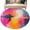 Peach Pink Lemon Yellow Teal Green, variant on Round Rugs 5Ft, Pink Orange Blue Round Area Rug Washable Indoor Throw Carpet, Modern Oil Painting Art Soft Non Slip Circle Rug for Cabinet Bathroom Home Decor Aesthetic